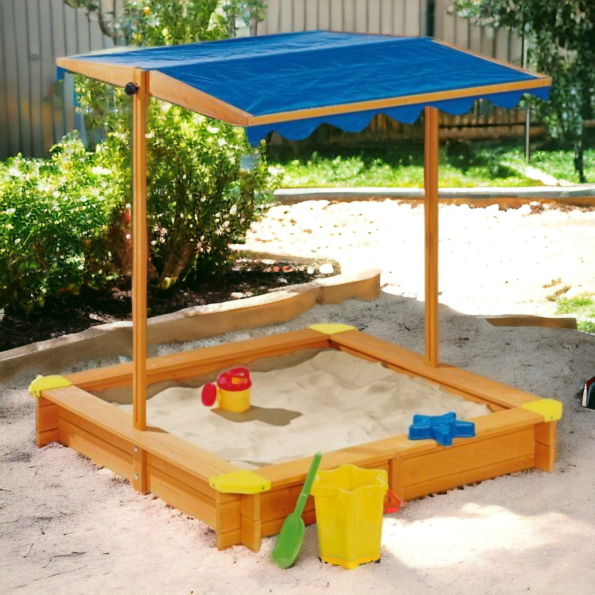 Benbo Kids fa homokozó állítható UV 30+ napellenzővel és takaróval – 112 × 112 cm