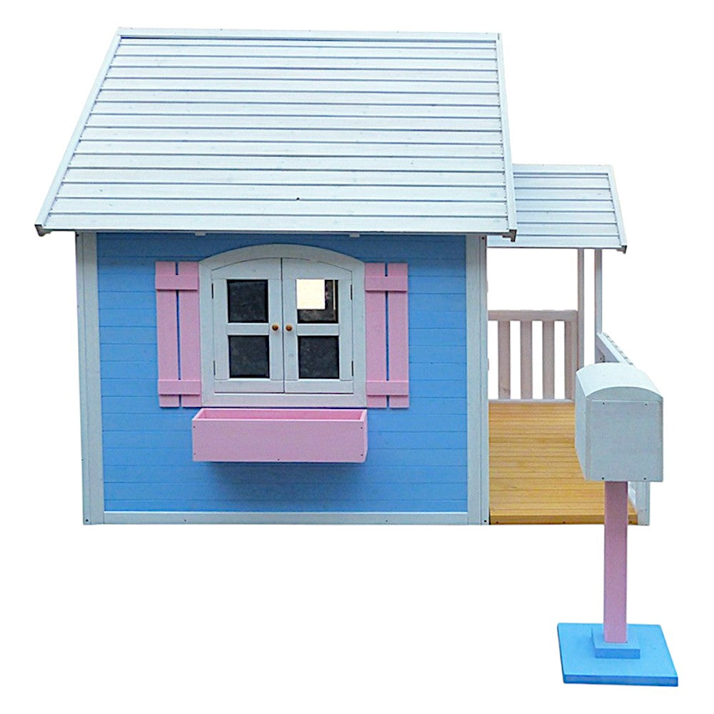 Benbo Kids nagy fa kerti játszóház verandával – 194 × 229 × 210 cm