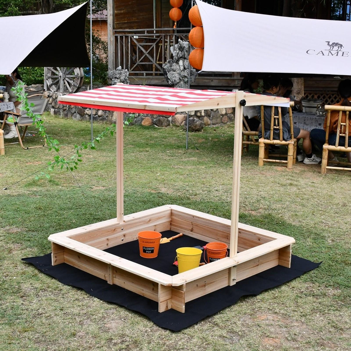 Benbo Kids fa homokozó állítható UV 30+ tetővel – 117 × 117 cm
