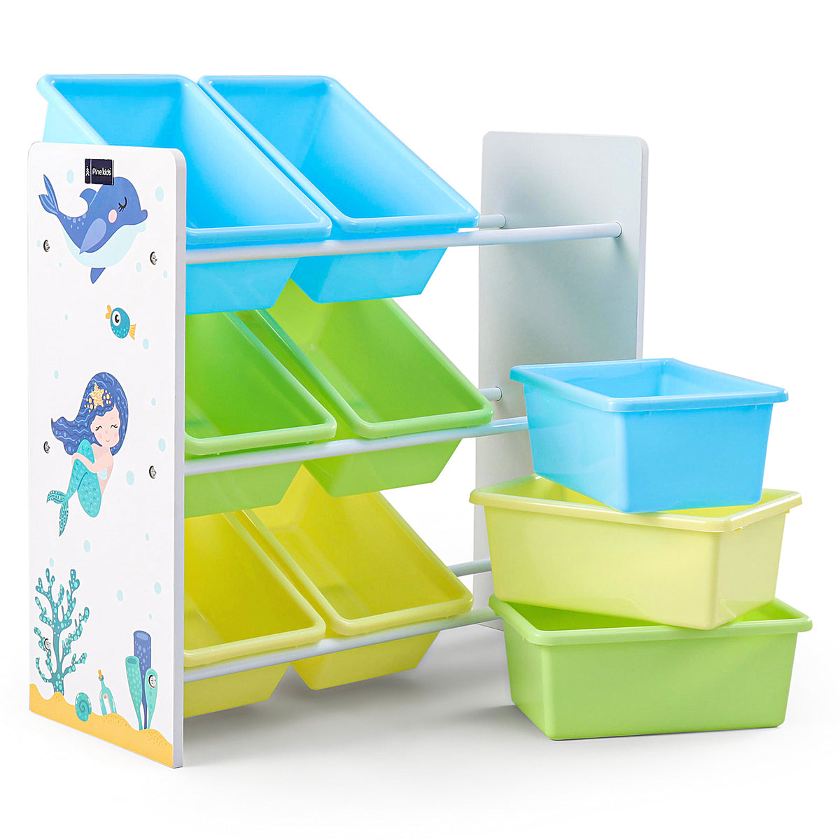 Benbo Kids Mermaid játéktároló 9 kivehető műanyag dobozzal – sellő és delfin