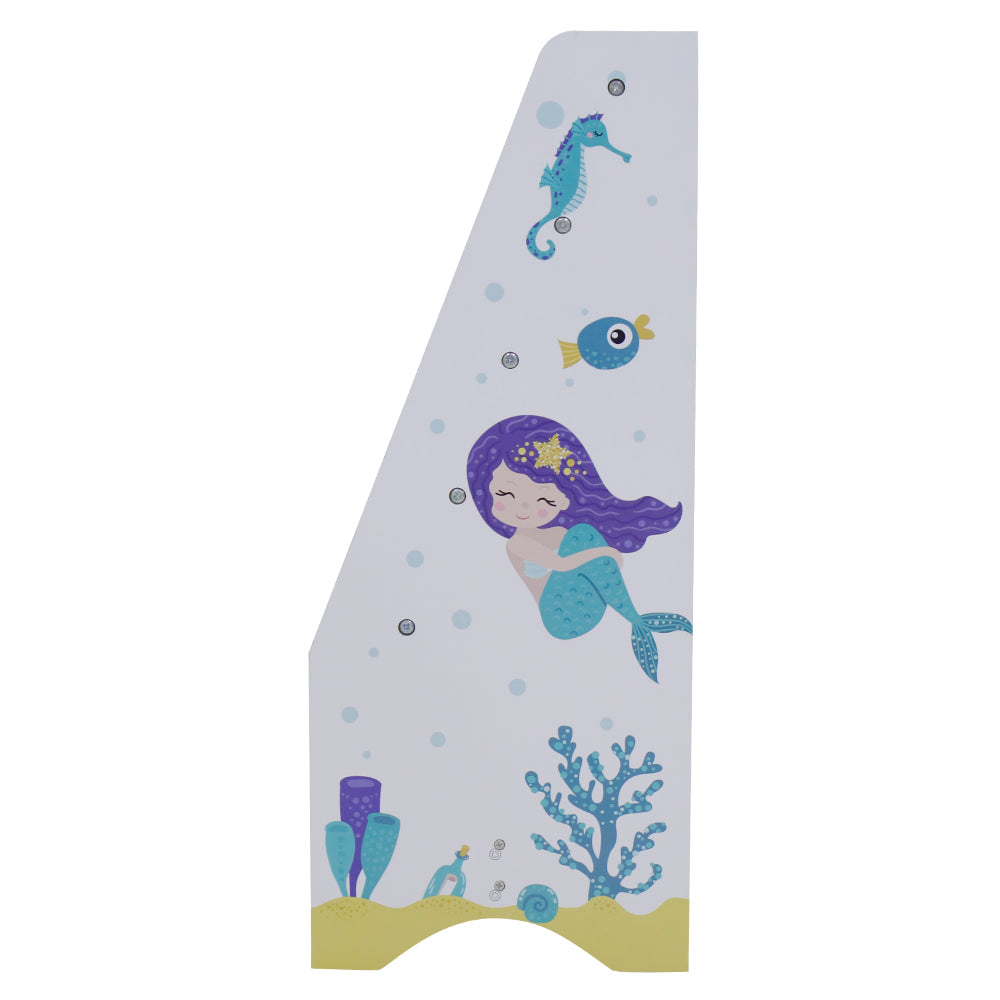 Benbo Kids Mermaid gyermek könyvespolc 4 textil rekesszel – sellő és delfin mintával