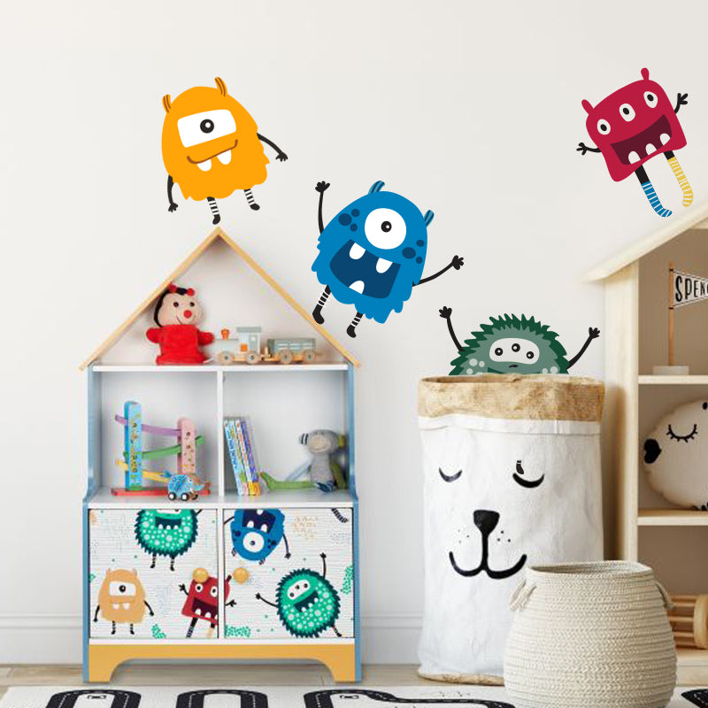 Benbo Kids MONSTER dekorációs falmatrica szett – 4 db, kék-sárga