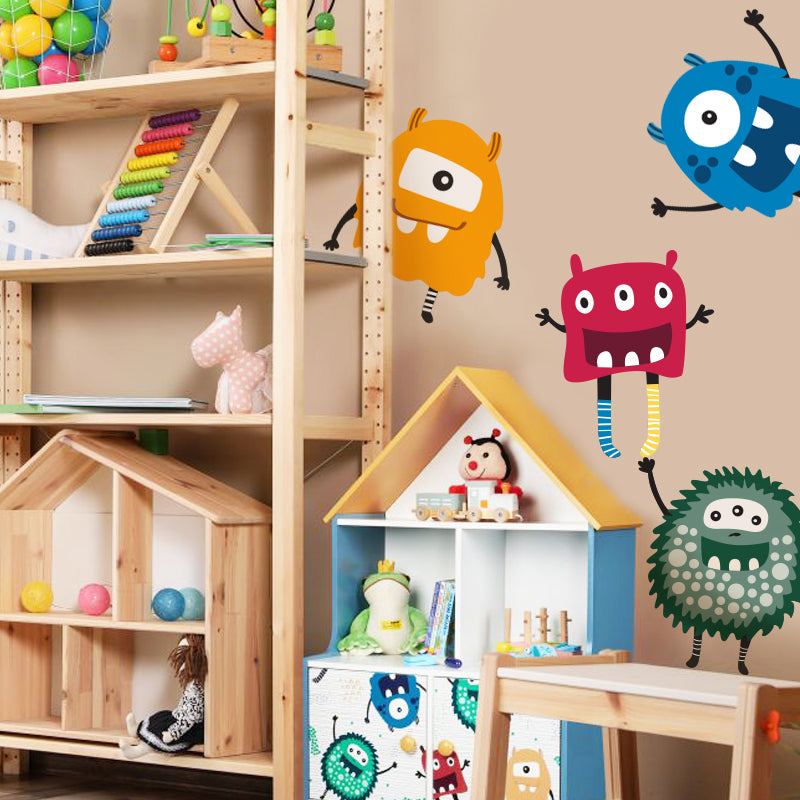 Benbo Kids MONSTER dekorációs falmatrica szett – 4 db, kék-sárga