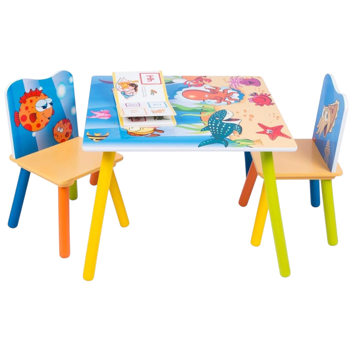 Benbo Kids SEA LIFE gyermekasztal 2 székkel – tengeri állatos