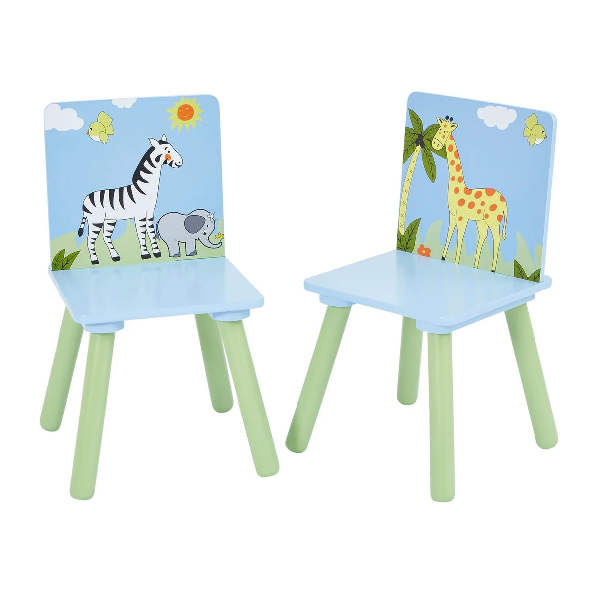 Benbo Kids SAVANNA gyermekasztal 2 székkel – zebra és zsiráf mintával