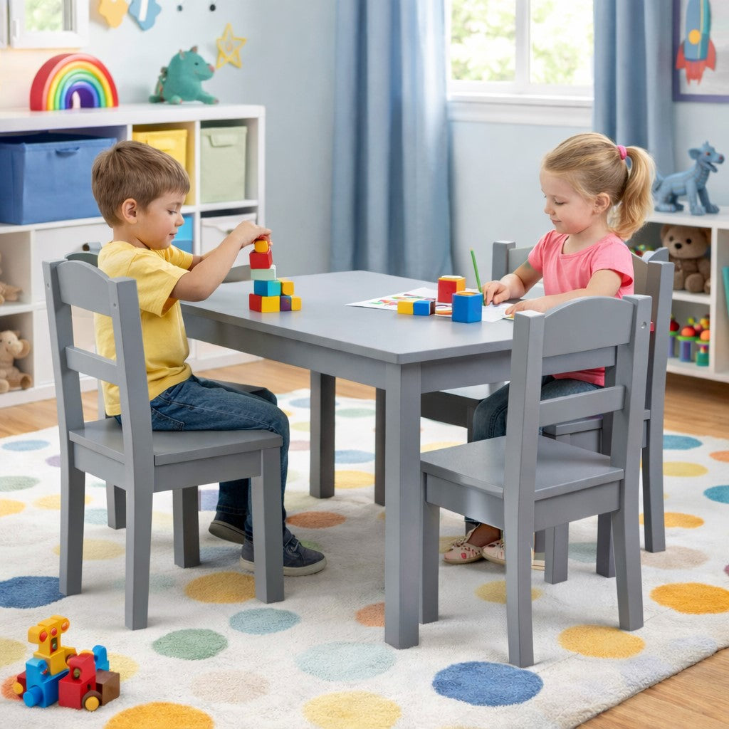 Benbo Kids gyermekasztal 4 székkel – szürke