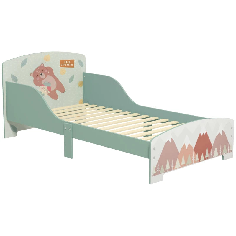 Benbo Kids FOREST gyermekágy leesésgátlóval – mackómintás, 140 × 70 cm-es matrachoz