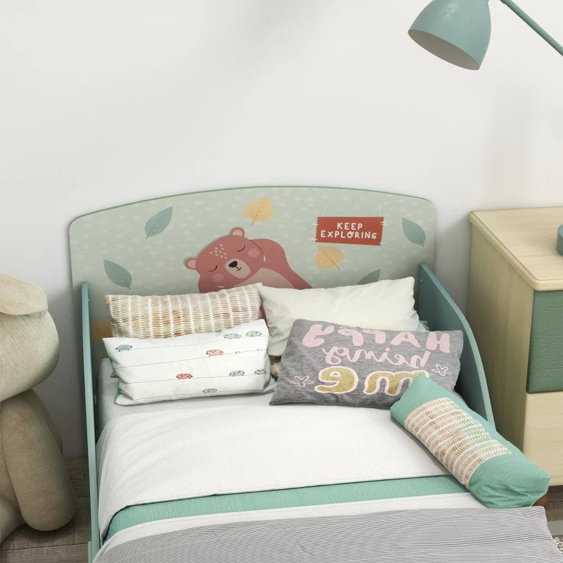 Benbo Kids FOREST gyermekágy leesésgátlóval – mackómintás, 140 × 70 cm-es matrachoz