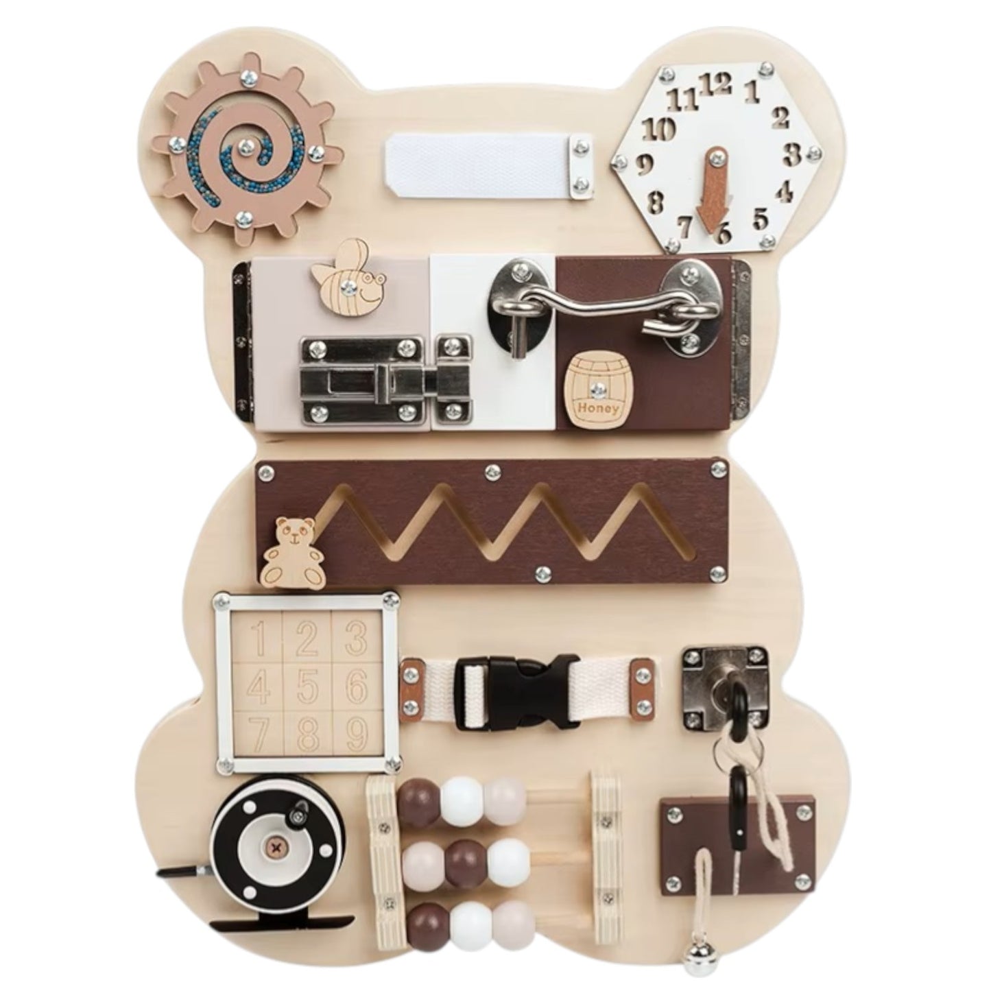 Montessori fa matatófal - Maci (30 × 39 × 1,5 cm)