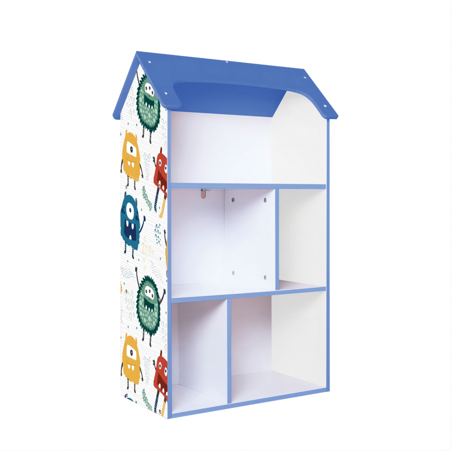 Benbo Kids fa könyvespolc tetős kialakítással – kék változat