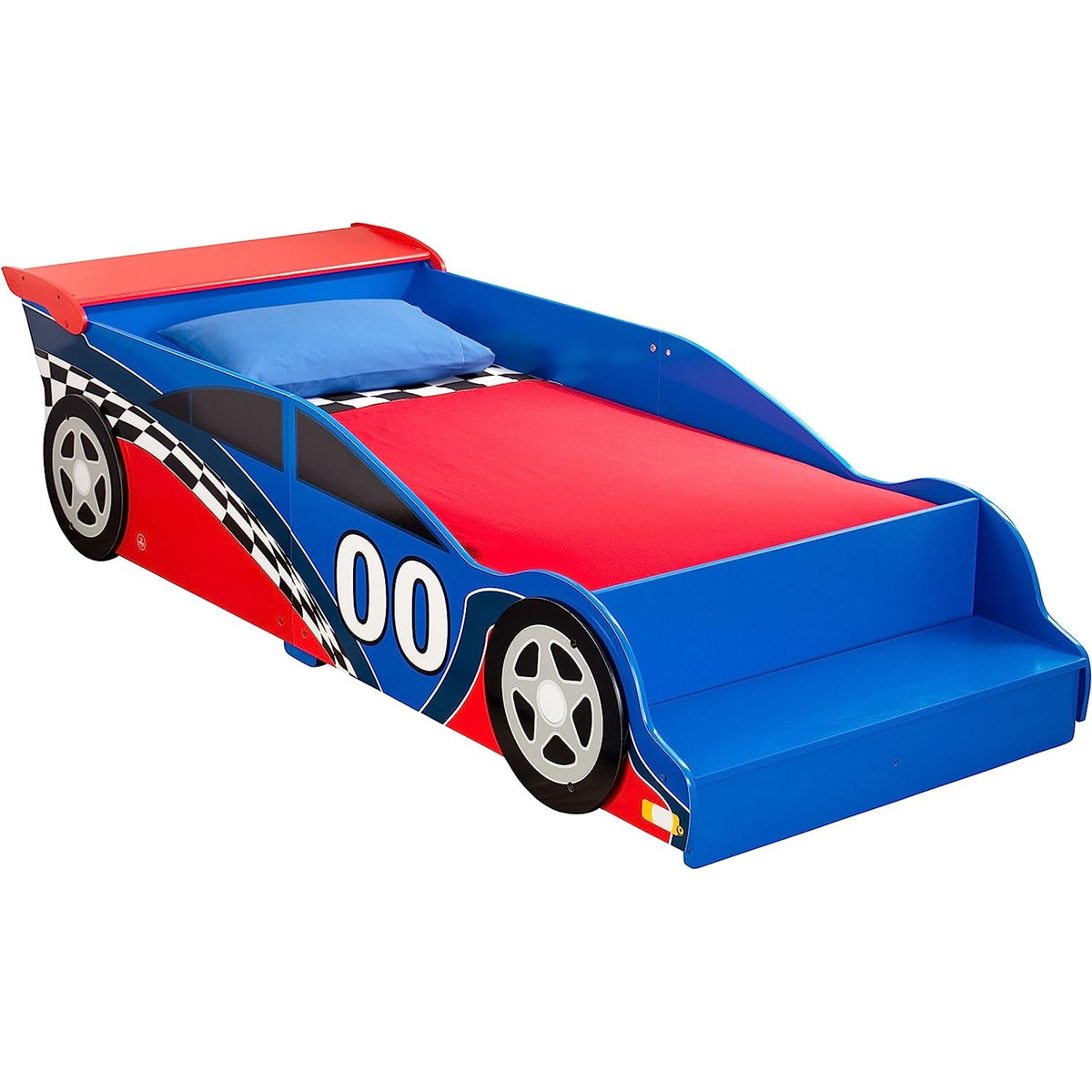 Benbo Kids RACE fa gyermekágy versenyautó formában – piros-kék, 130 × 70 cm-es matrachoz