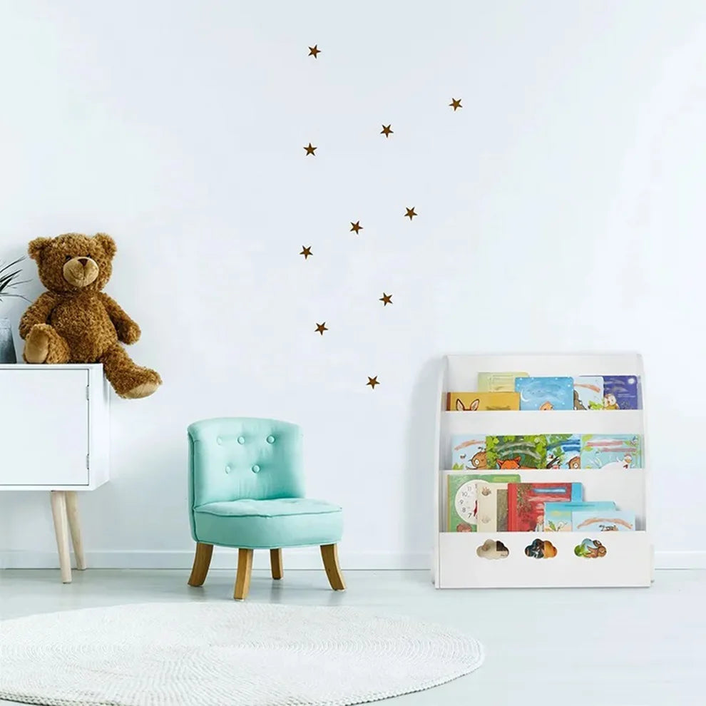 Benbo Kids CLOUD gyermek könyvespolc 3 rekesszel – fehér, felhő formájú