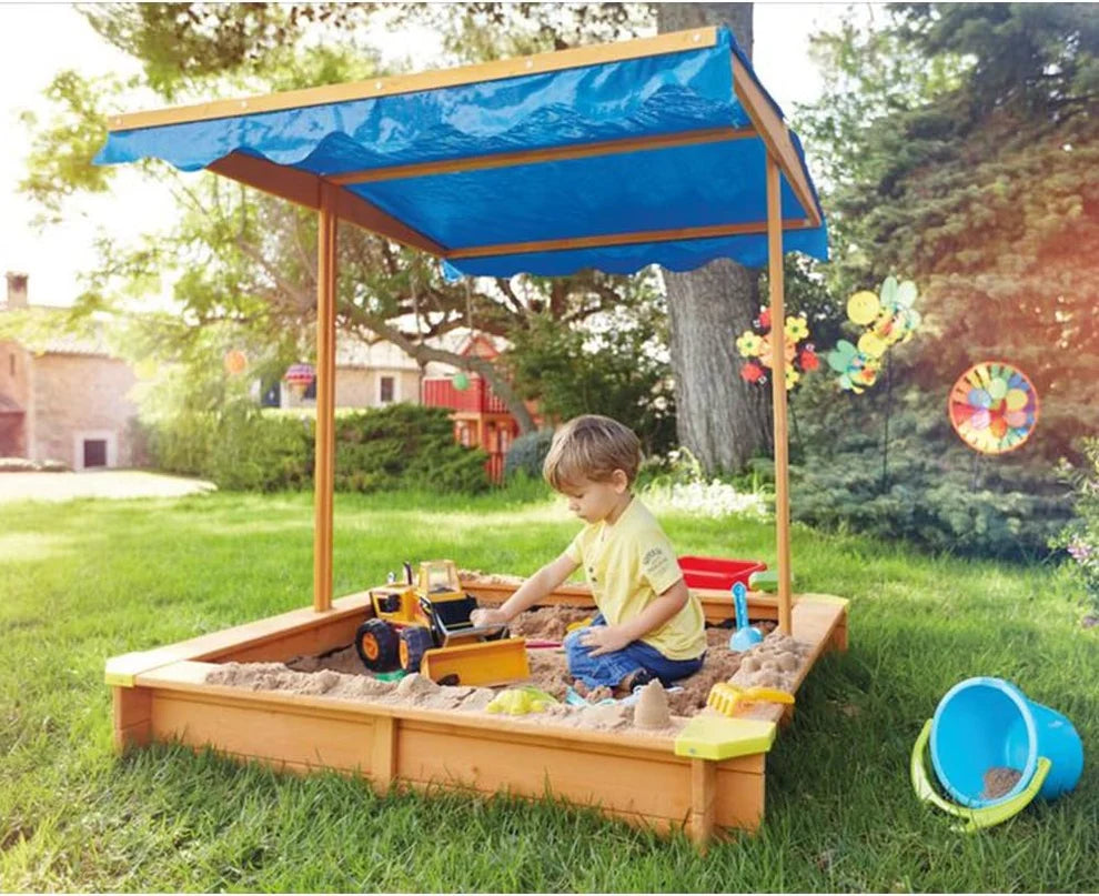 Benbo Kids fa homokozó állítható UV 30+ napellenzővel és takaróval – 112 × 112 cm