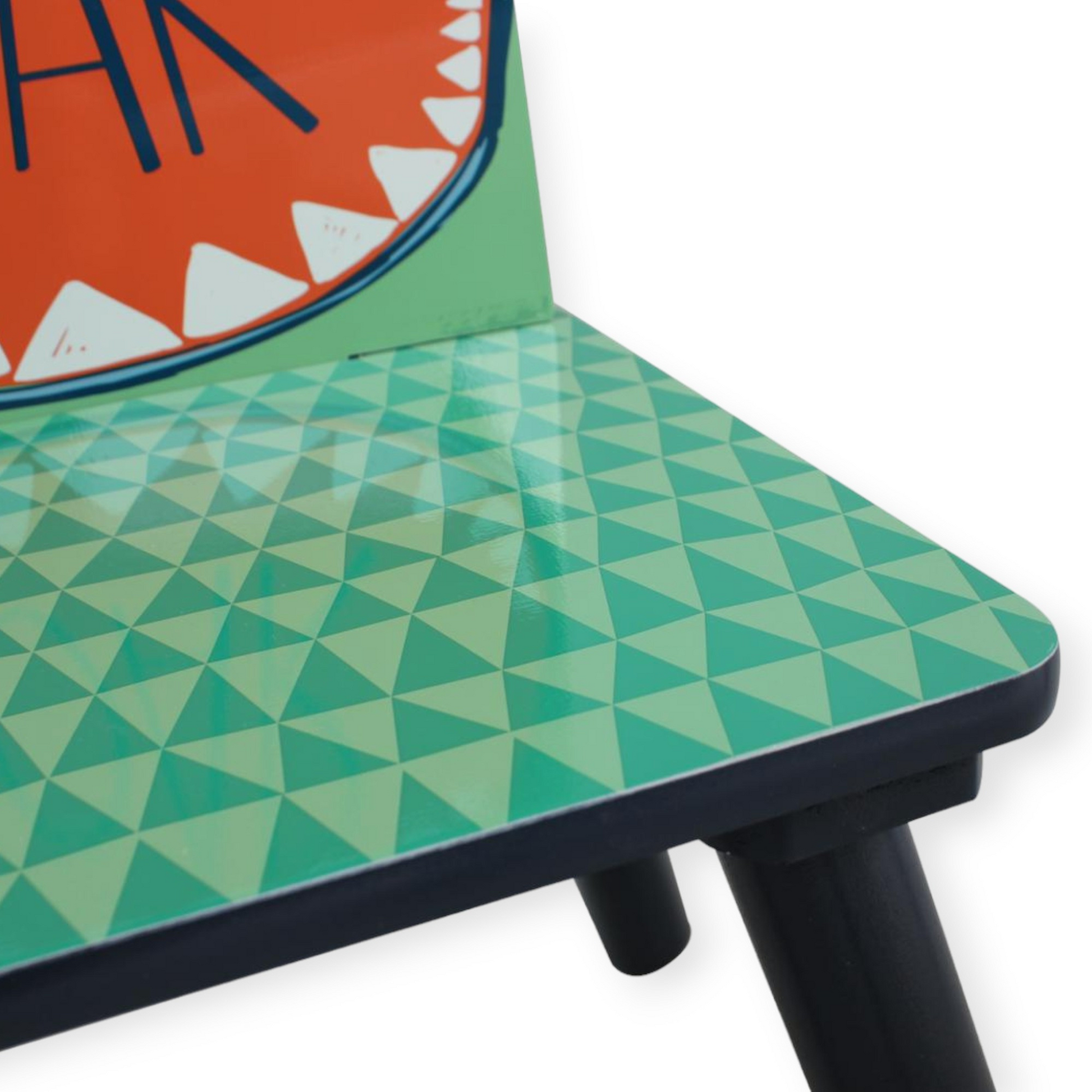 Masszív fa gyerek asztal és szék szett dinoszaurusz dizájnnal