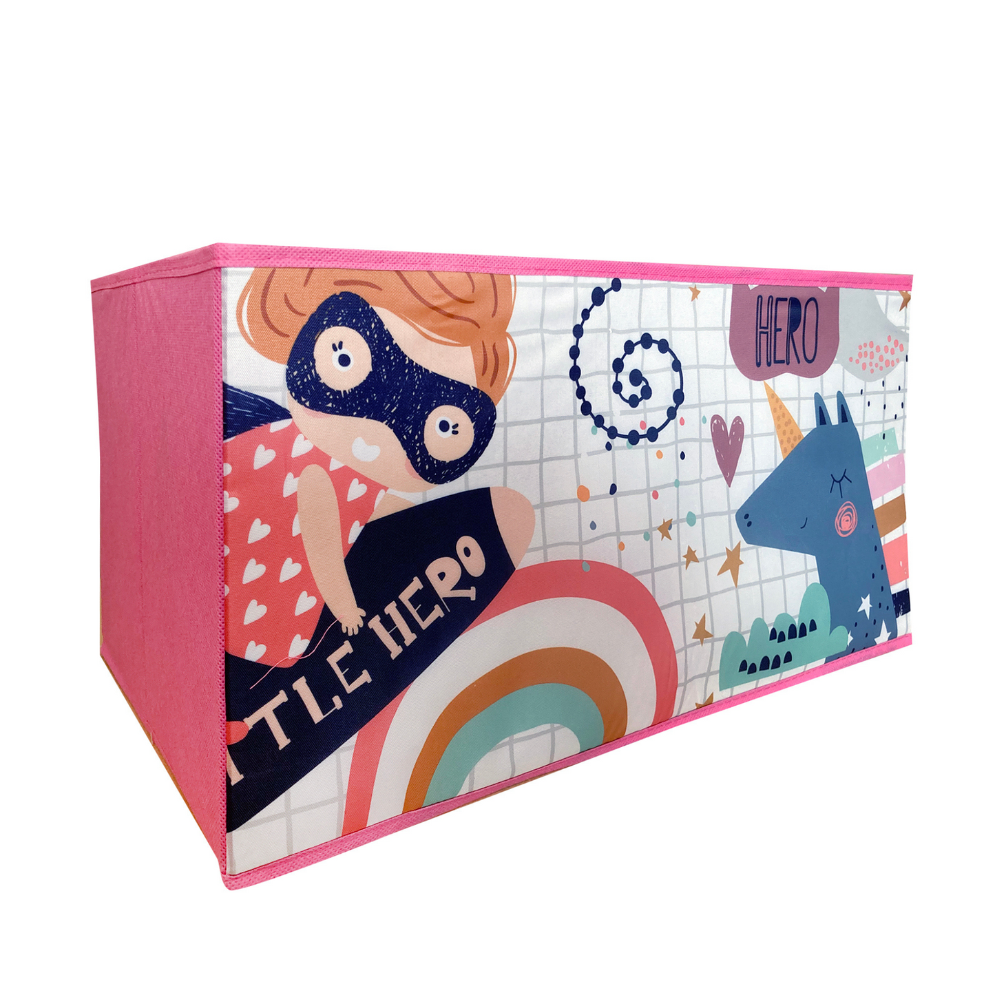 9 rekeszes gyerek tároló textil kosarakkal – nagy doboz, Szuperlány