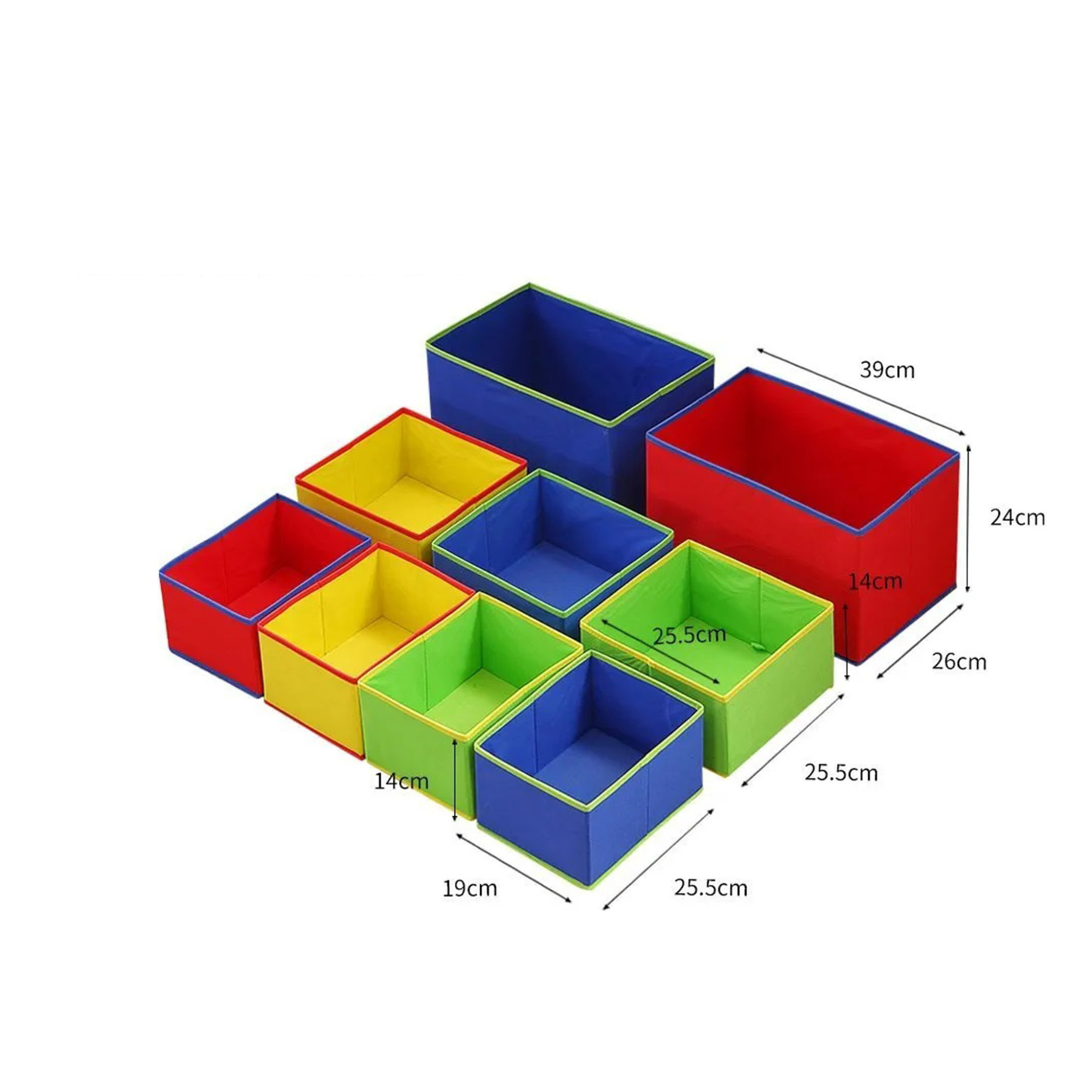 Gyerek játékrendszerező textil dobozokkal