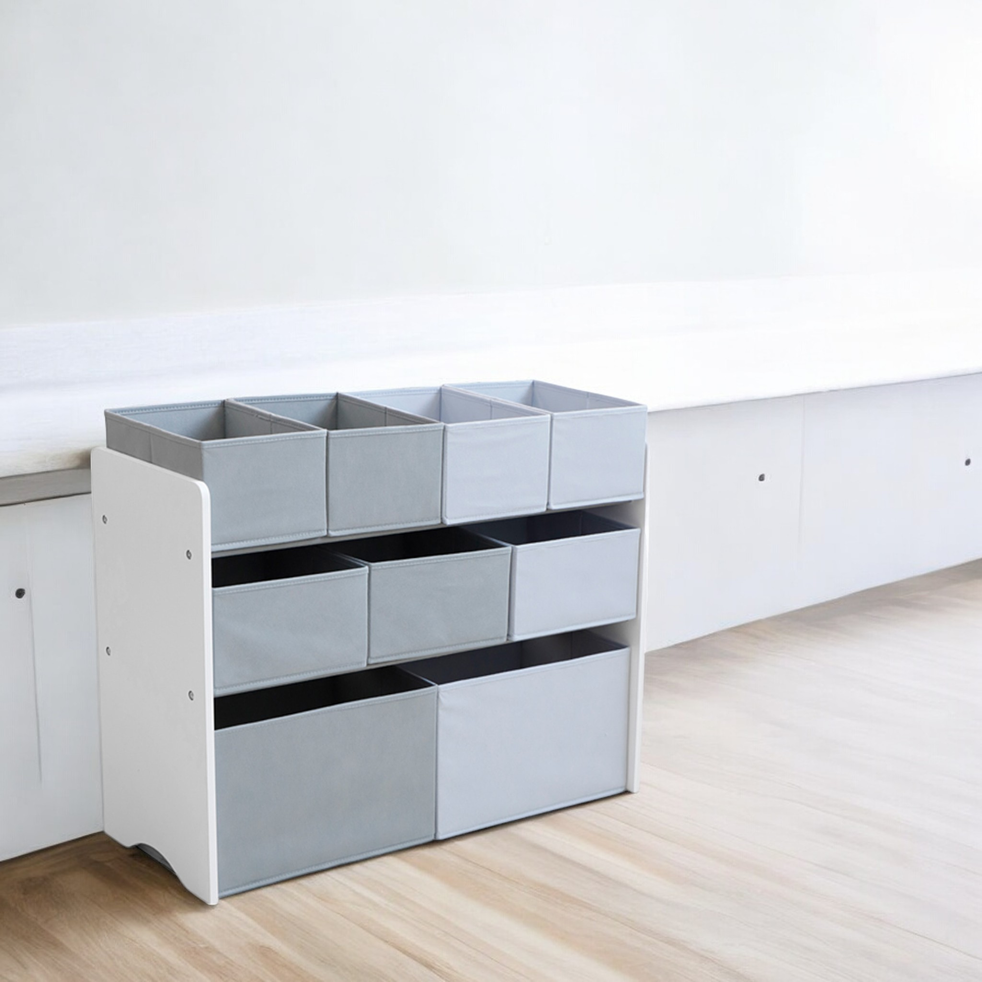 9 részes gyerek tárolópolc különböző méretű dobozokkal