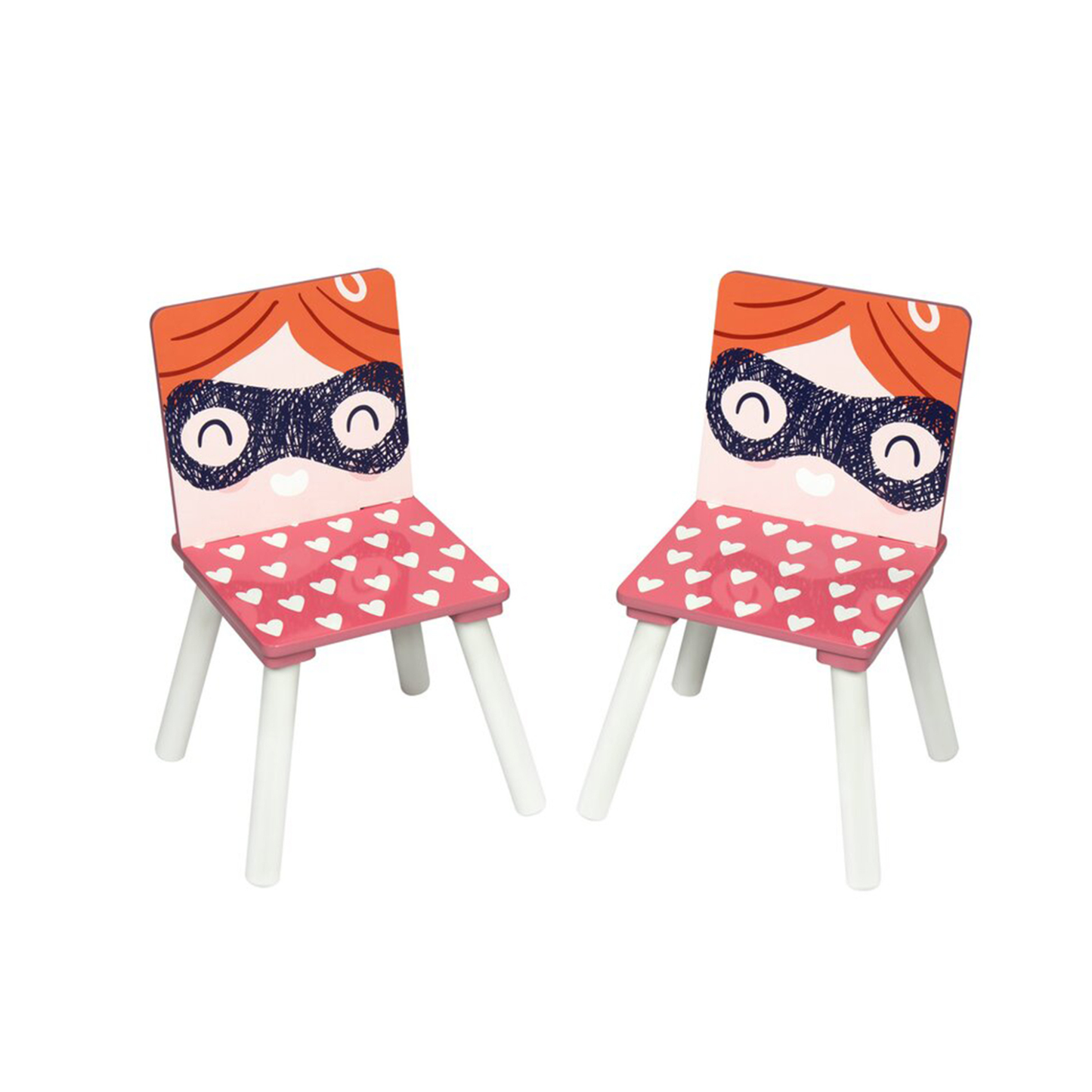 Rózsaszín-fehér gyerek székek lányoknak