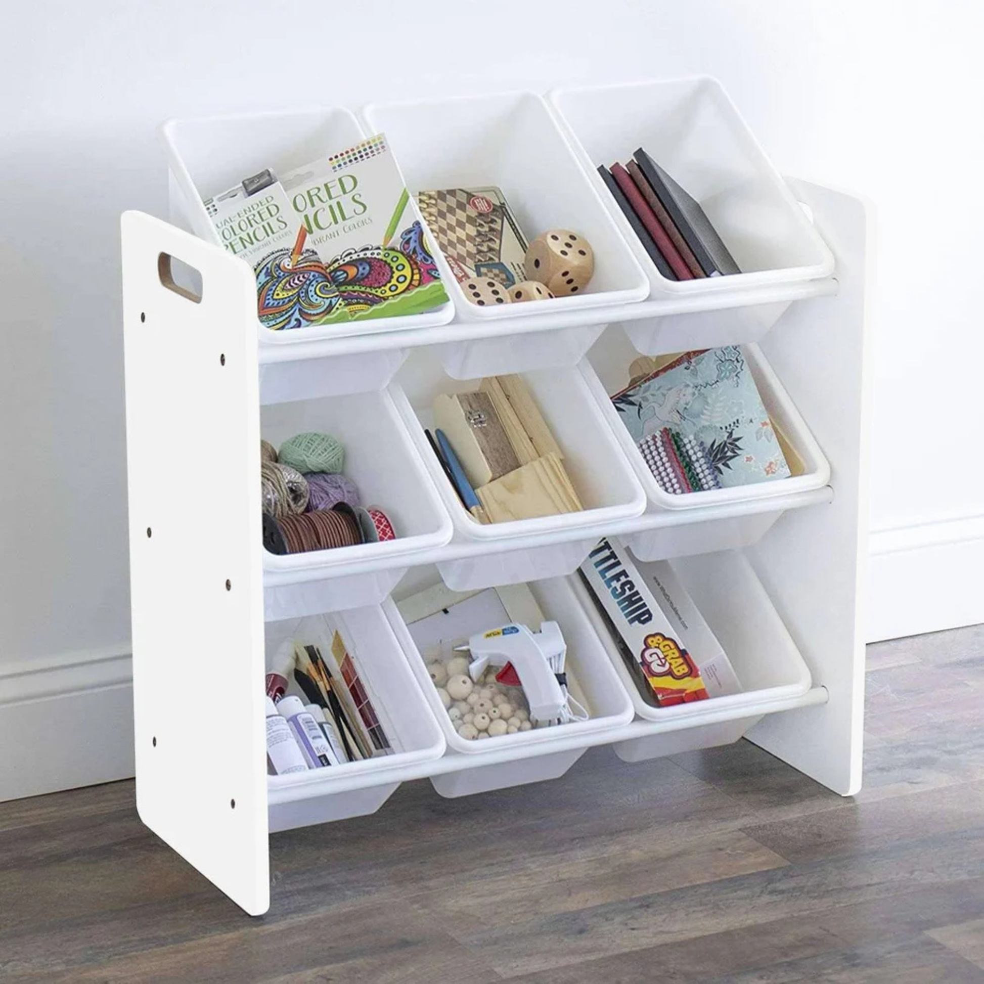 Praktikus gyerekszoba tároló 9 kivehető kosárral