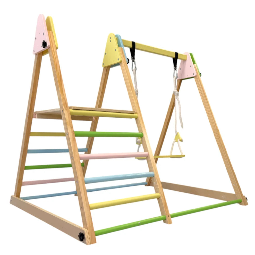 Benbo Kids 4 az 1-ben fa mászó- és hintaszett – hinta, csúszda, mászóka és kétoldalas rámpa